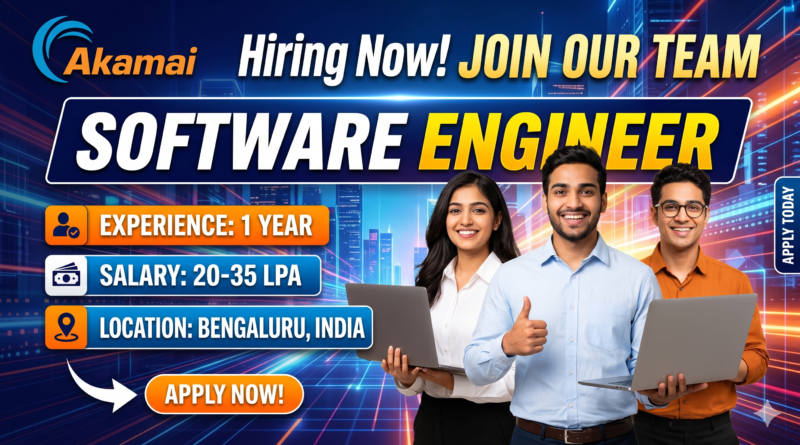 Akamai Mega Hiring 2026: Software Engineer | 1 Year Exp | CTC: 20-35 LPA (Expected) | Bengaluru