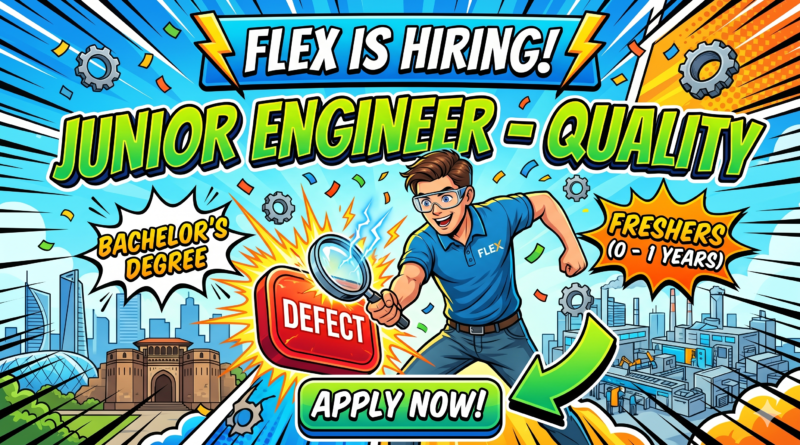 URGENT: Flex Hiring Junior Engineer - Quality | Freshers (0-1 Yrs) | Pune | Closes Tomorrow!