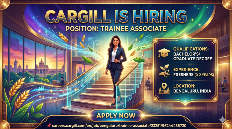 Cargill Mega Hiring 2026: Trainee Associate (Finance) | Freshers (0-2 Yrs) | Bengaluru