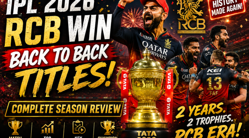 IPL 2026 — RCB Win Back to Back Titles! Complete Season Review