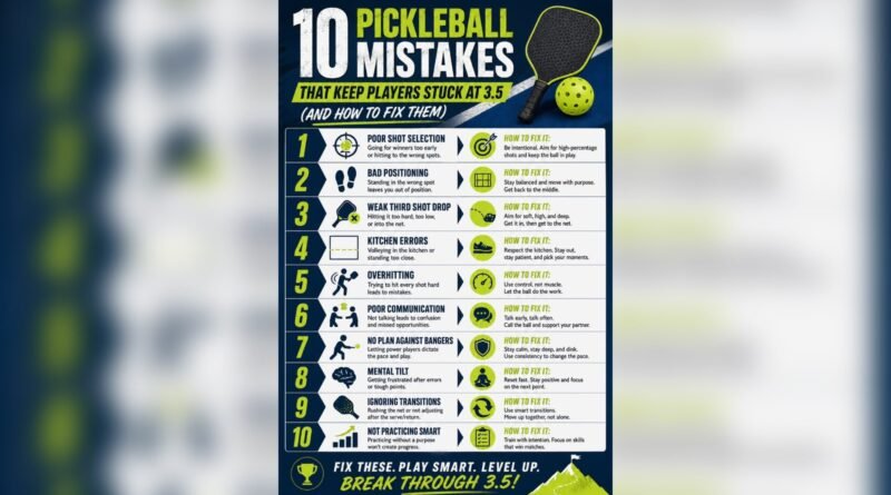 10 Pickleball Mistakes That Keep Players Stuck at 3.5 (And How to Fix Them)